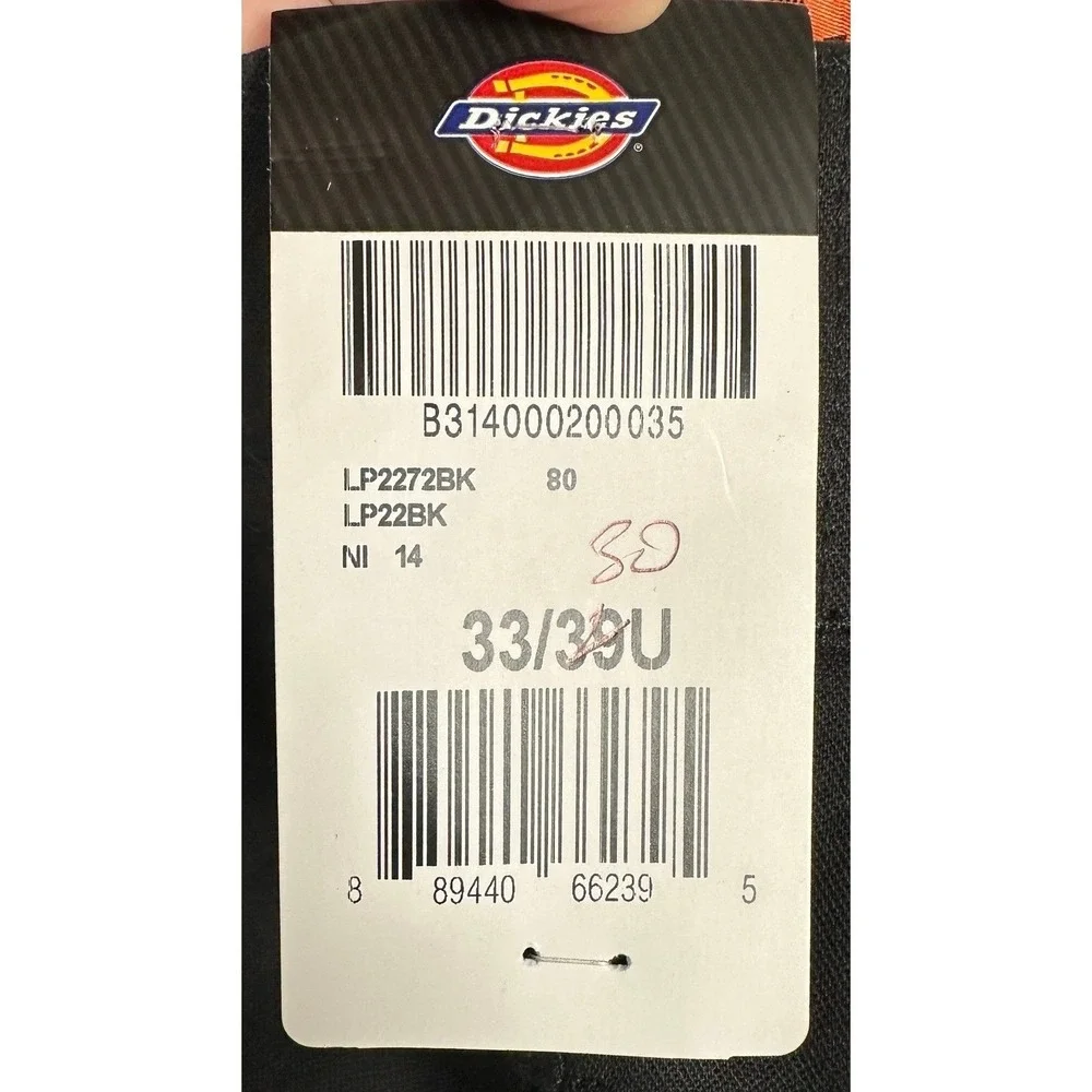 NEW Dickies Flex Pants Men 33X30 Black Workwear Cargo Pocket Flat Front Straight